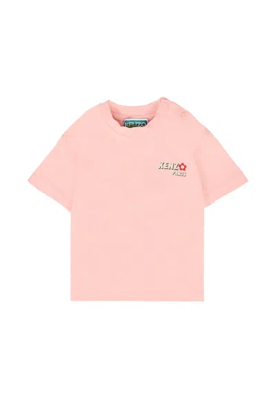 Kenzo Pink T-shirt For Baby Girl With Poppy