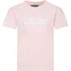 KENZO PINK T-SHIRT FOR GIRL WITH LOGO