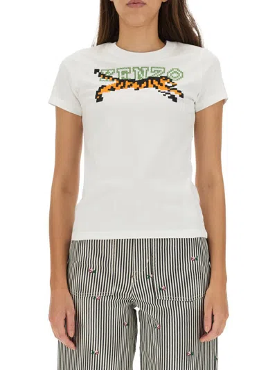 Kenzo Pixel T-shirt In White