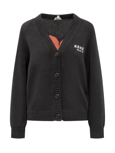 Kenzo Placed Cardigan In Gray