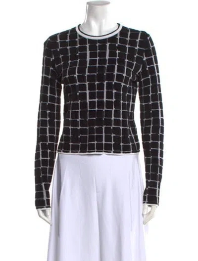 Pre-owned Kenzo Plaid Print Crew Neck Sweater In Black