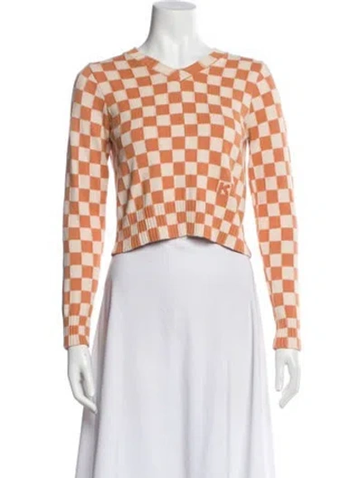 Pre-owned Kenzo Plaid Print Crew Neck Sweater In Multi