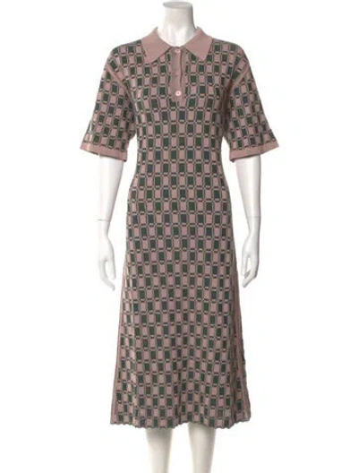 Pre-owned Kenzo Plaid Print Midi Length Dress W/ Tags In Multi