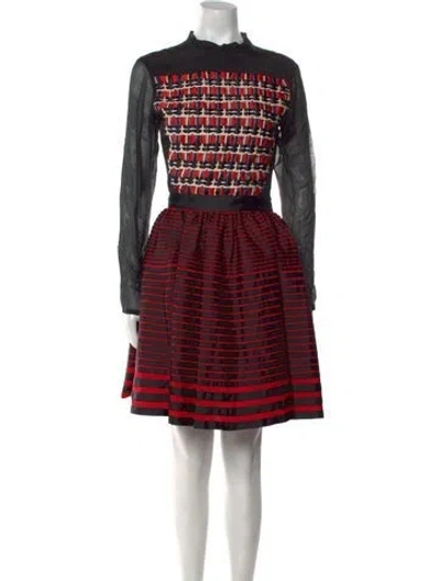 Pre-owned Kenzo Plaid Print Mini Dress In Black
