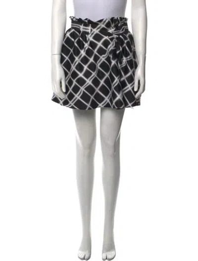 Pre-owned Kenzo Plaid Print Mini Skirt In Silver