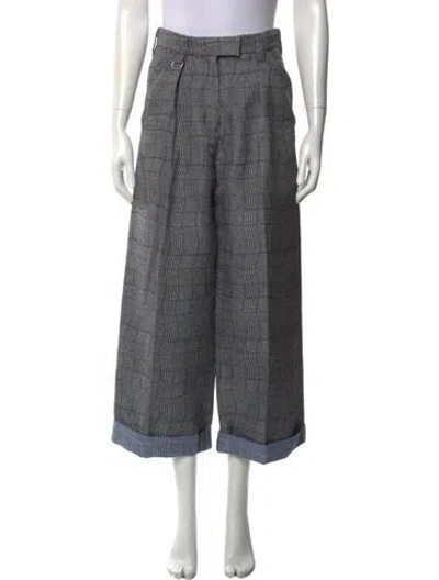Pre-owned Kenzo Plaid Print Wide Leg Pants In Multi