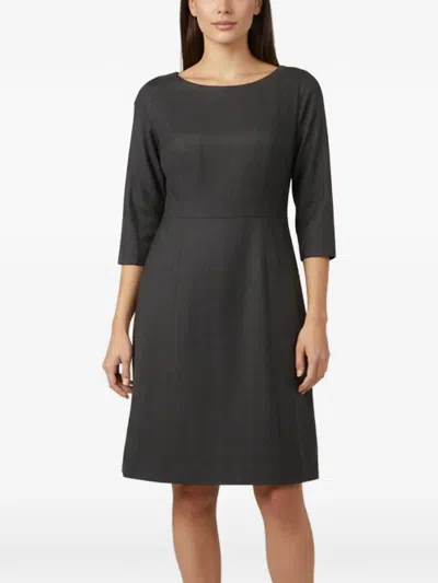 Pre-owned Kenzo Plaid Sheath Midi Dress In Gray