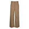Kenzo Plaid Tailored Wide Leg Pants In Yellow