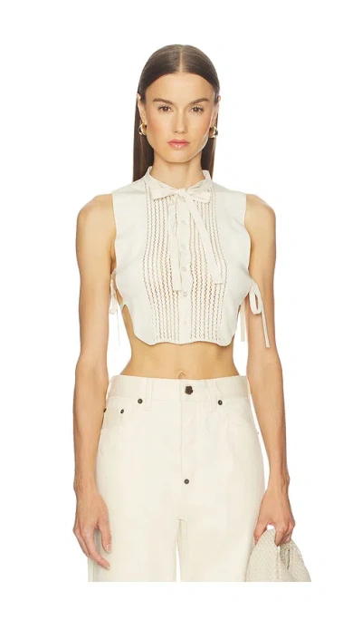 Kenzo Plastron Top In White