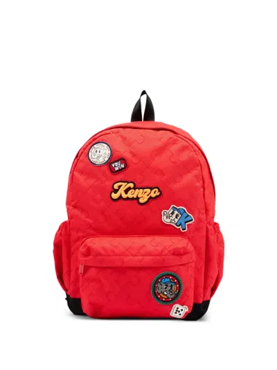 Kenzo Kids' Play  Patch-detail Puzzle-quilted Backpack In Purple