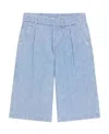 Kenzo Pleat-detail Denim Shorts In Blue