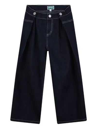 Kenzo Pleat-detailed Jeans In Multi