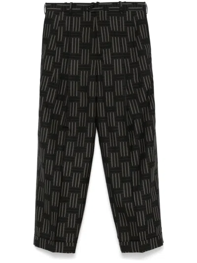 Kenzo Pleat-detailing Tailored Trousers In Black