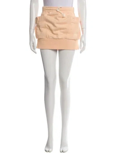 Pre-owned Kenzo Pleated Accents Mini Skirt In Orange