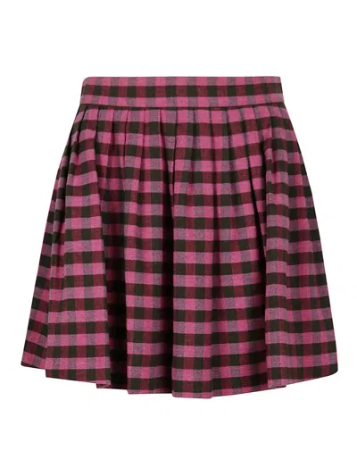 KENZO PLEATED CHECK MINI SKIRT
