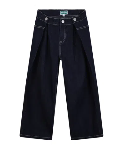 Kenzo Pleated Jeans In Blue