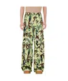 Kenzo Chiku-rin Camo-print Trousers In Vanilla