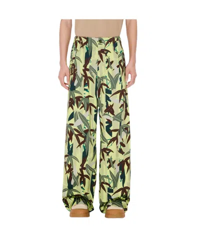 KENZO 'KENZO CHIKU-RIN CAMO' OVERSIZED PLEATED PANTS IN COTTON