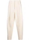Kenzo Pleated Loose-fit Trousers In Neutrals