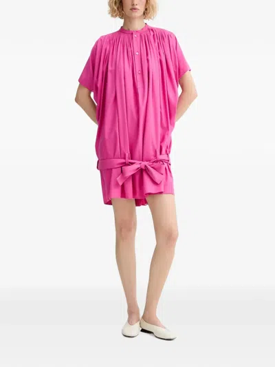 Kenzo Pleated Mini Dress In Pink