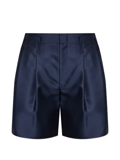 Kenzo Pleated Shorts In Blue