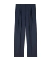 Kenzo Pleated Tailored Pants In Virgin Wool In Blue