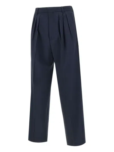 Kenzo Pleated Tailored Trousers In Blue