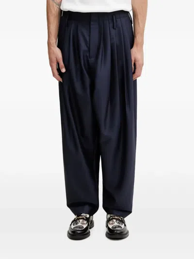 Kenzo Pleated Trousers In Blue