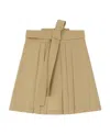 Kenzo Pleated Virgin-wool Miniskirt In Nude