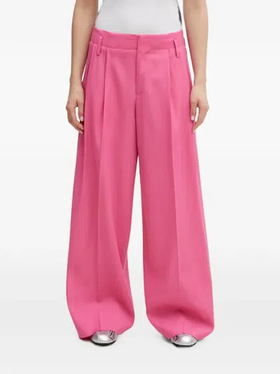 Kenzo Pleated Wide Trousers In Pink