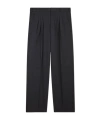 Kenzo Wool Pleated Tailored Trousers In Black