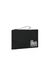 Kenzo Tiger Motif Clutch Bag With Wrist Strap In Black