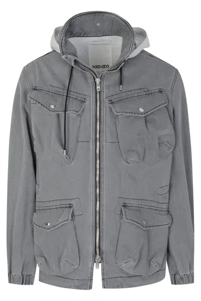 Kenzo Patch Pocket Jacket In Grey