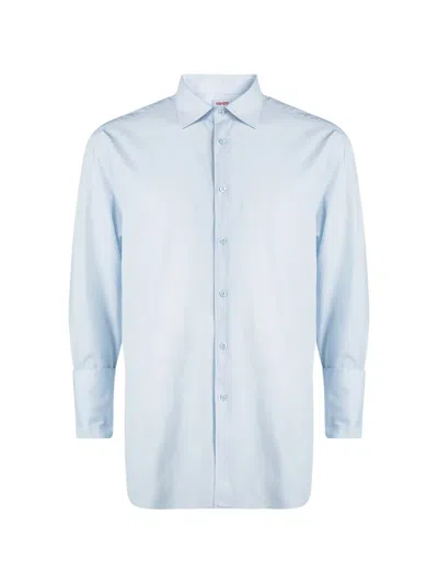 Pre-owned Kenzo Point-collar Cotton Shirt In Blue