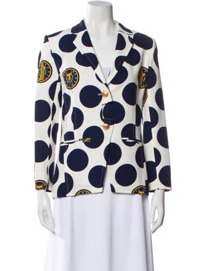 Pre-owned Kenzo Polka Dot Print Blazer In Blue