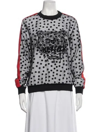Pre-owned Kenzo Polka Dot Print Crew Neck Sweatshirt In Grey