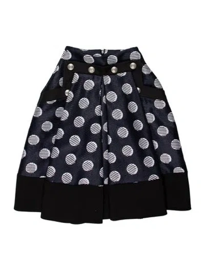Pre-owned Kenzo Polka Dot Print Knee-length Skirt In Blue