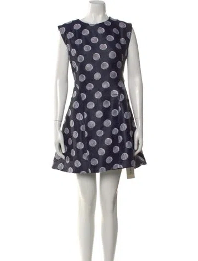 Pre-owned Kenzo Polka Dot Print Mini Dress In Blue