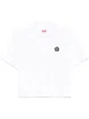 Kenzo Poplin Shirt With Cropped Length And Short Sleeves In White