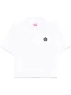 Kenzo Poplin Shirt With Cropped Length And Short Sleeves In White