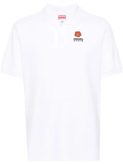 Kenzo Boke Flower Logo-embroidered Polo Shirt In 01