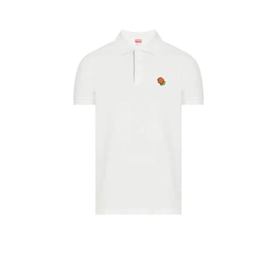 Kenzo Polo Shirt With Happy Tiger Embroidery In White