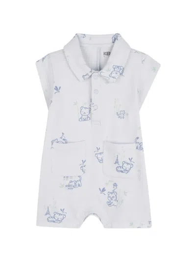 Kenzo Babies' Polo-collar Shorties In Gray