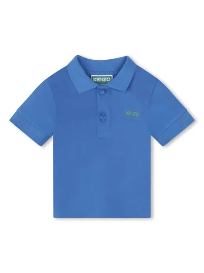 Kenzo Babies' Polo Con Stampa In Blue