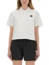 Kenzo Poplin Shirt With Cropped Length And Short Sleeves In White