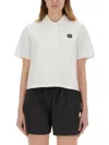 Kenzo Poplin Shirt With Cropped Length And Short Sleeves In White