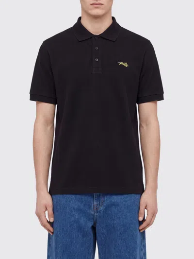 Kenzo Solid Short-sleeve Polo Shirt In Black