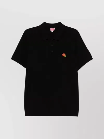 Kenzo Polo Shirt With Collar And Short Sleeves In Black