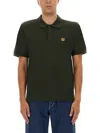 Kenzo Polo Shirt With Happy Tiger Embroidery In Green