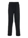 Kenzo Pop Black Pants With Elastic Waist And Logo Patch On The Side In Tech Fabric Stretch Man